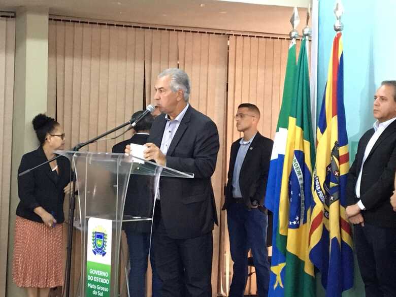 Coronel David (PSL) durante solenidade na Governadoria