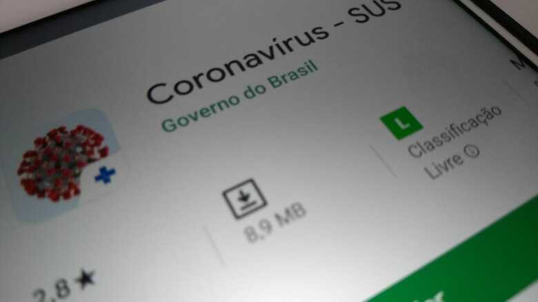 App "Coronavírus SUS" na loja da Play Store