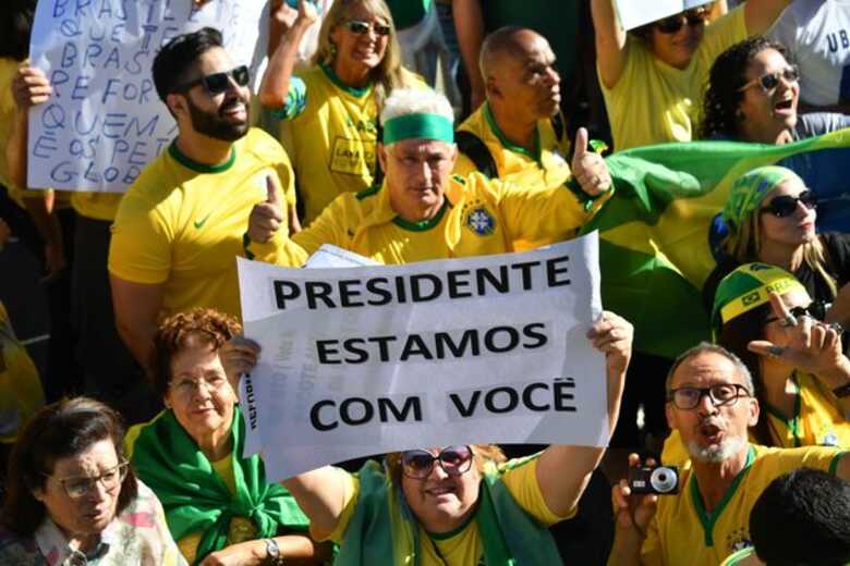 Manisfestação pró-Bolsonaro em maio de 2019