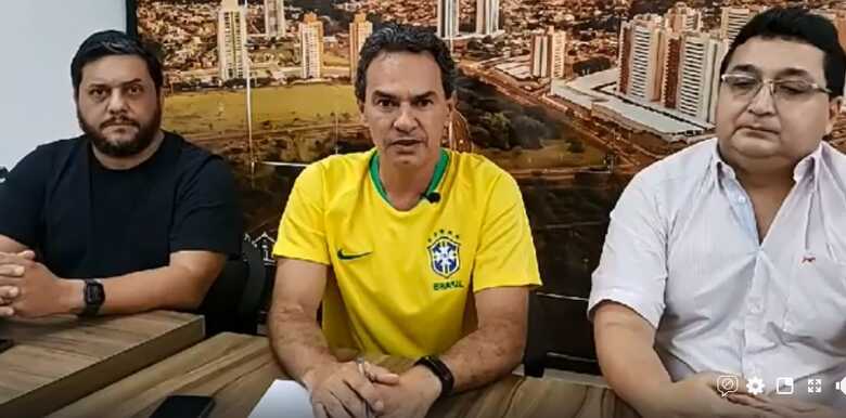 Marquinhos Trad, Secretário de Meio Ambiente, Luís Eduardo Costa e o Secretário de Segurança Pública, Valério Azambuja