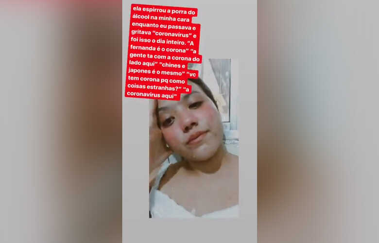 Print do v&iacute;deo onde Fernanda revela os atos racistas