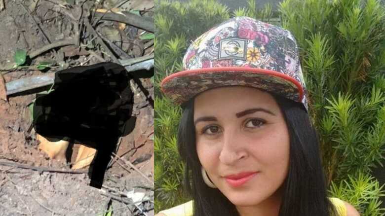 Imagem à esquerda mostra local onde a menina foi enterrada, foto à direita mostra Amileide Magalhães