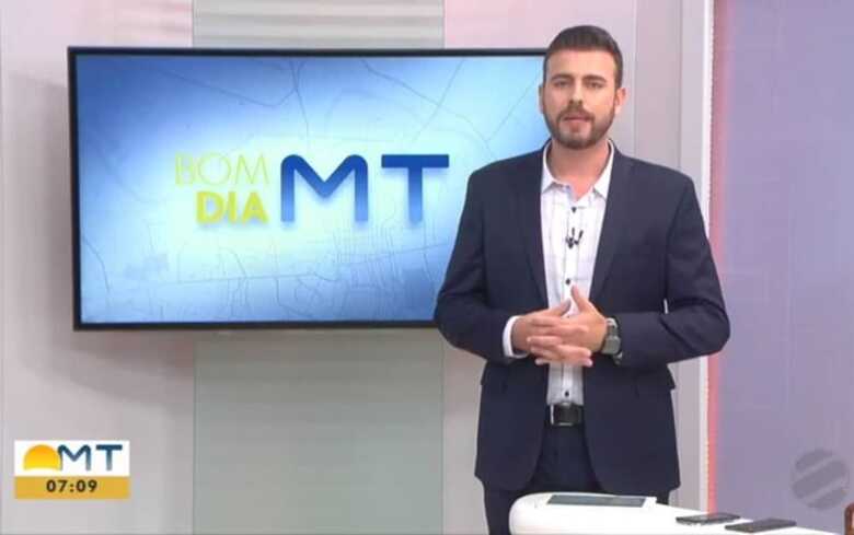 Douglas Belan durante o programa “Bom Dia Mato Grosso”.
