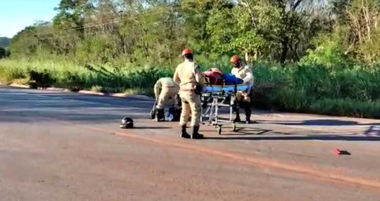 A vítima do acidente foi levada para o Pronto Socorro