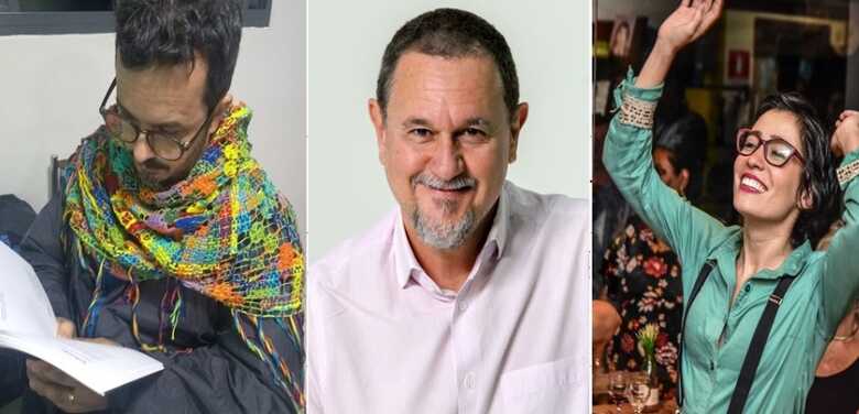 Tr&ecirc;s dos escritores que fazem parte do Poema na Quarentena MS: F&aacute;bio Gondim, Victor Barone e Ligia Prieto