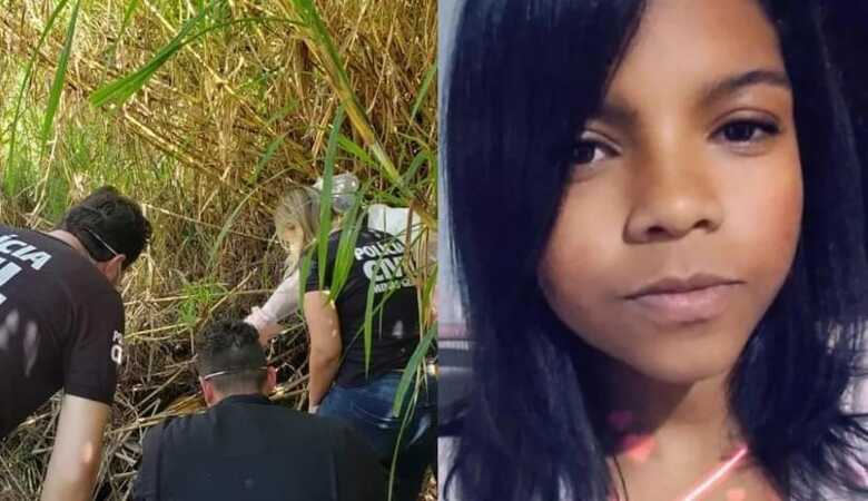Na foto está Jenifer Hugo Modesto e o local onde seu corpo foi encontrado