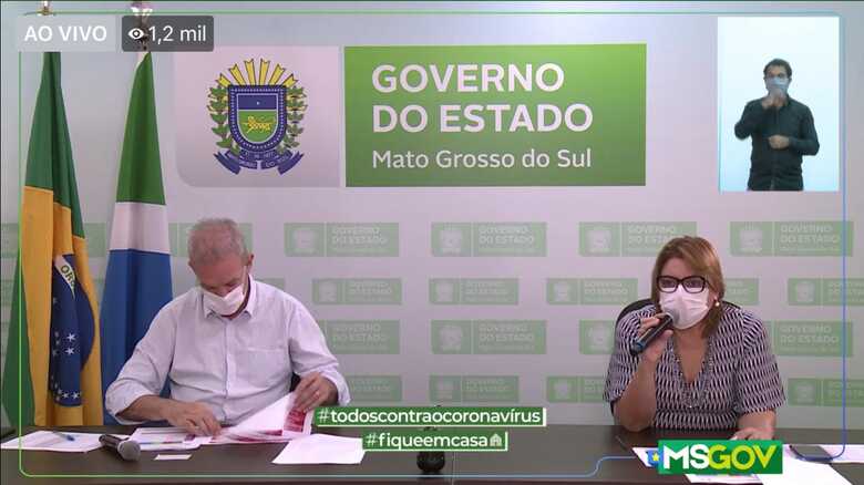 Live exibida no perfil do facebook do Governo do Estado de Mato Grosso do Sul