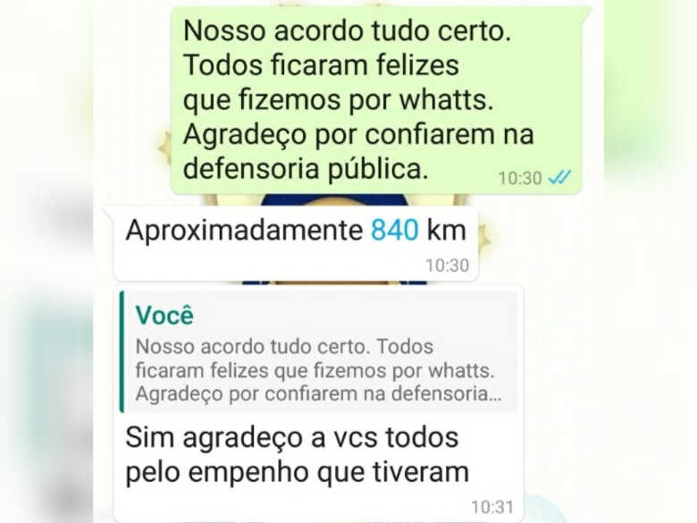 A solicitante pediu o div&oacute;rcio litigioso por meio da plataforma digital, disponibilizada no portal oficial da Defensoria P&uacute;blica