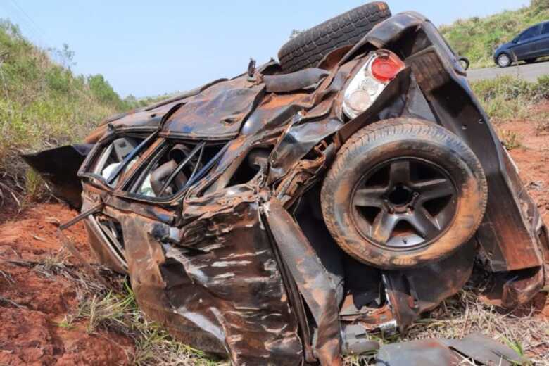 Carro depois do acidente