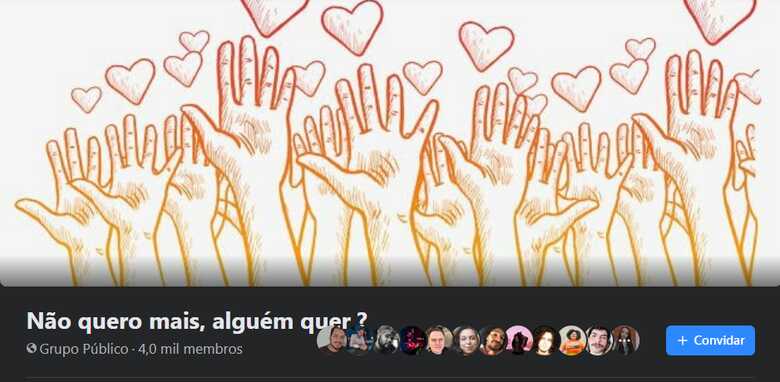 Grupo do Facebook "N&atilde;o quero mais, algu&eacute;m quer ?"