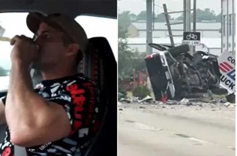 Homem faz live antes de se envolve em acidente enquanto dirigia alcoolizado