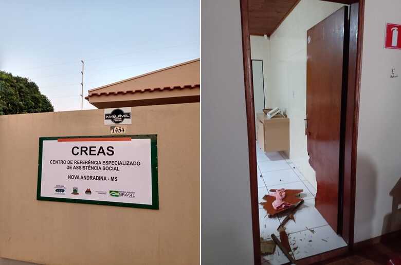 Prédio do Centro de Referência da Assistência Social (CREAS) em Nova Andradina.