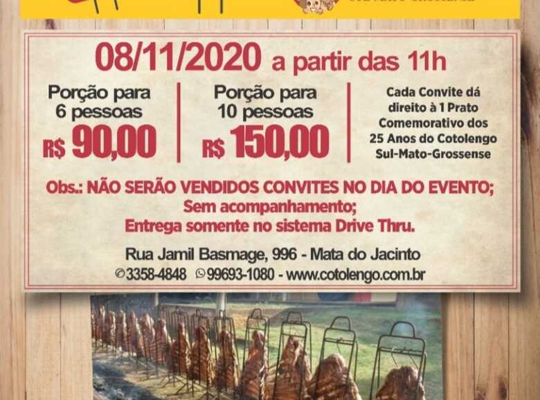 Cotolengo Sul-Mato-Grossense realiza segundo Costelão Drive Thru em novembro