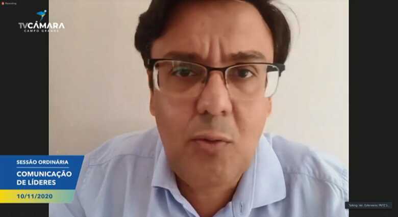 Enfermeiro Fritz (PSD) durante sess&atilde;o ordin&aacute;ria