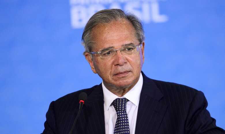 Ministro da Economia, Paulo Guedes, no evento do Dia Nacional do Supermercado