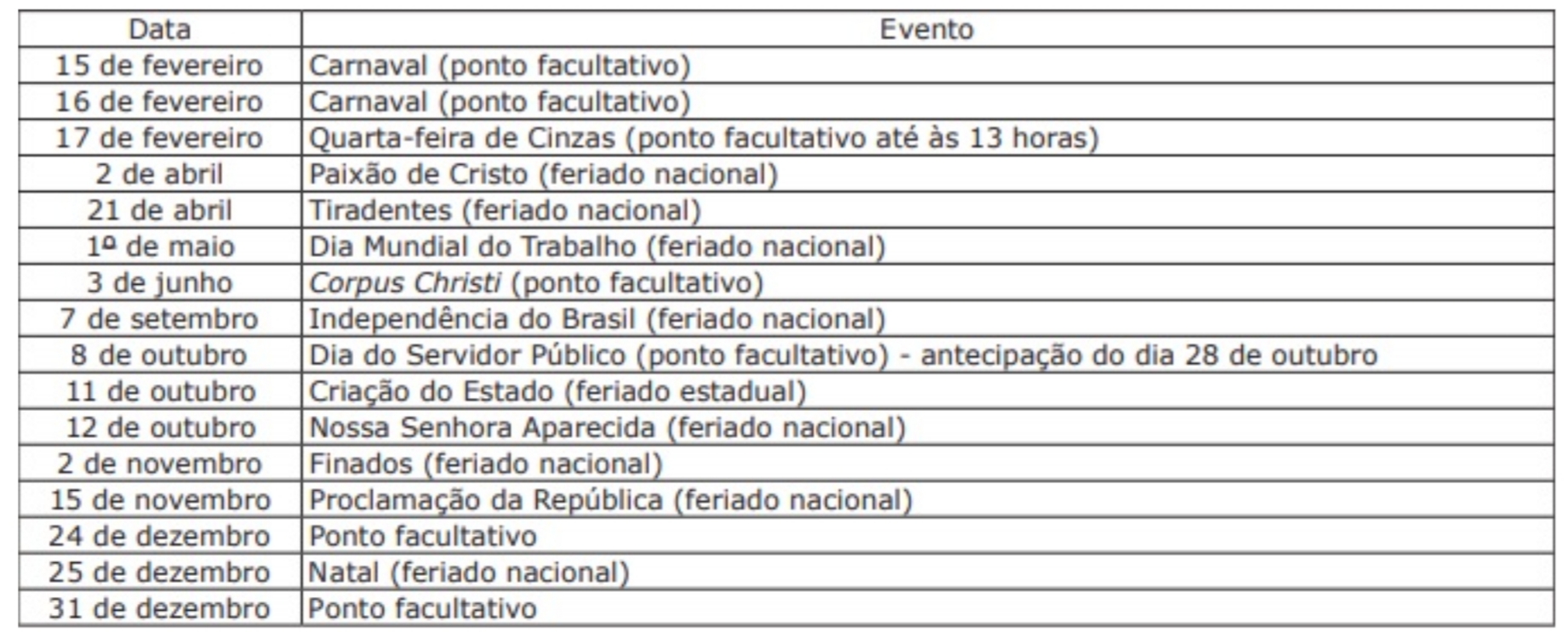 Calendario 2021 Brasil