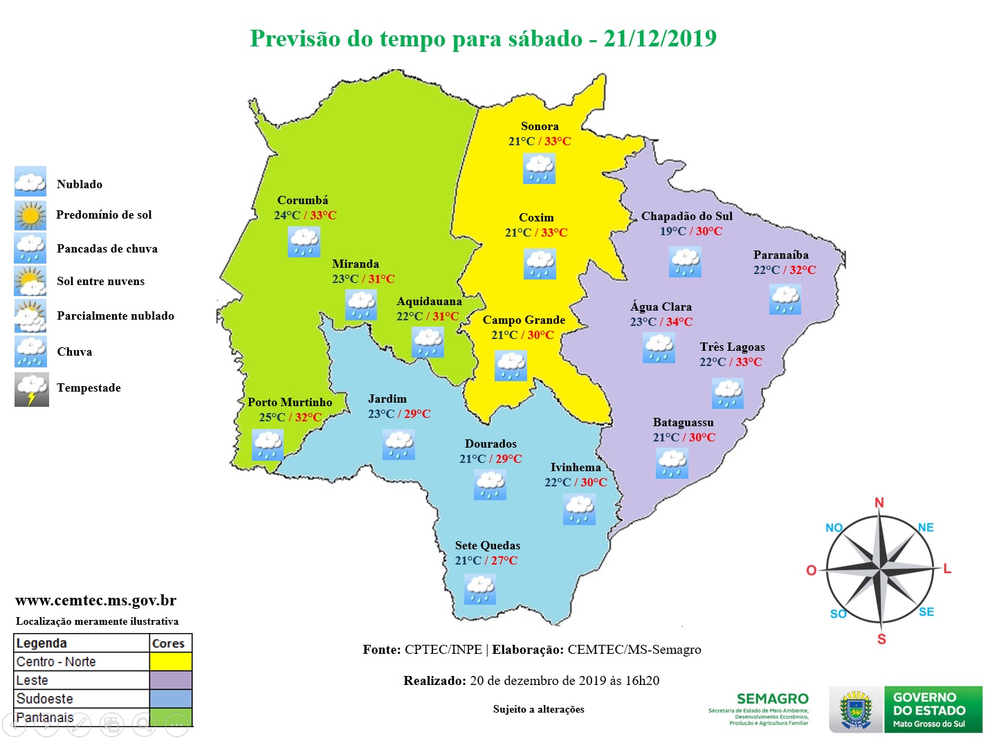 Sábado amanhece nublado, garoando e Inmet prevê trovoadas - Meio